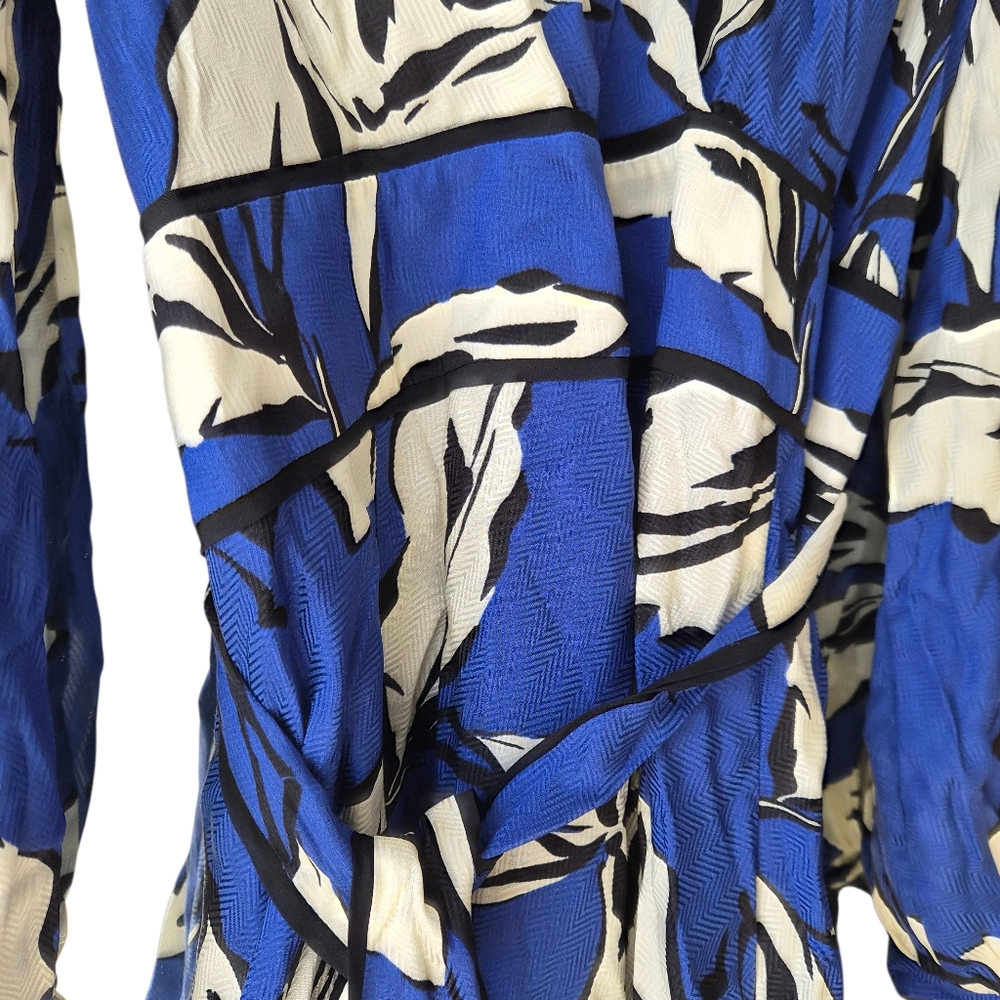 Veronica Beard Blue & White Floral Maxi Dress – Long Sleeve – Size 16‎ - Picture 8 of 14